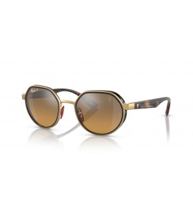 Ray-Ban RB3703M Scuderia Ferrari Collection M(51-21)으로 브라운 렌즈 및 프레임이 금 선글라스