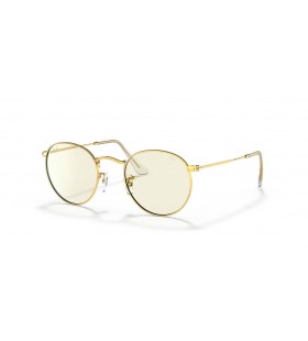 Ray-Ban RB3447 둥근 푸른 빛이 분명 진화하 S(50-21)투명한 렌즈 및 프레임이 금 선글라스