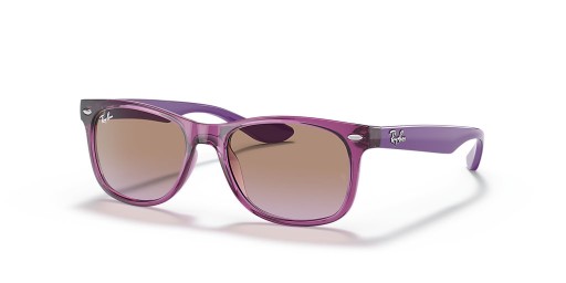 Sunčane naočale Ray-Ban RB9052SF New Wayfarer Kids M (50-15) s ljubičastom leće i ruža okvir