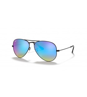 Sunčane naočale Ray-Ban RB3025 Aviator s bljeskalicom Gradient M (55-14) s plavim staklima i crni okvir