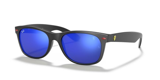 Ray-Ban RB2132M Scuderia Ferrari Collection M (55 - 18) med Blå linser och Svart ram Solglasögon