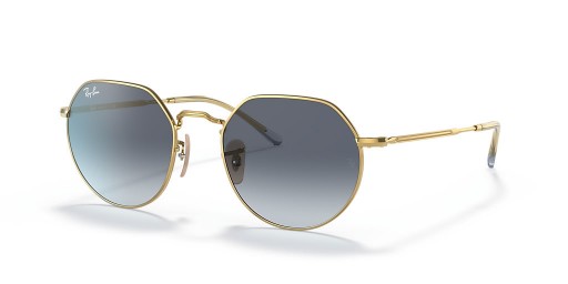 Ray-Ban RB3565 Jack M (51 - 20) med Blå linser och Guld ram Solglasögon