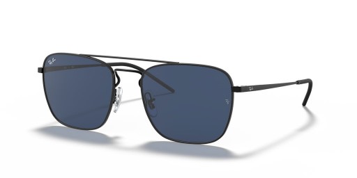 Ray-Ban RB3588 L (55 - 19) med Blå linser och Svart ram Solglasögon