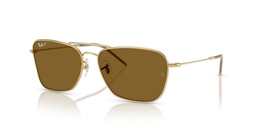 Ray-Ban RBR0102S Husvagn Omvänd XXL (61 - 15) med Bruna linser och Guld ram Solglasögon