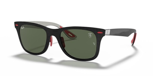 Ray-Ban RB8395M Scuderia Ferrari Collection L (52 - 20) med Gröna linser och Svart ram Solglasögon