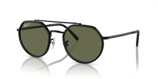 Ray-Ban RB3765 L (53 - 22) med Gröna linser och Svart ram Solglasögon