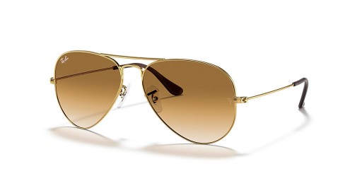 Ray-Ban RB3025 Aviator Lutning XXL (62 - 14) med Bruna linser och Guld ram Solglasögon