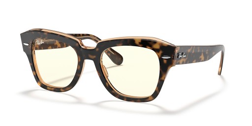 Ray-Ban RB2186 State Street Blå-Ljus Klart Utvecklas Mkr (49 - 20) med Transparenta linser och Tortoise frame Solglasögon