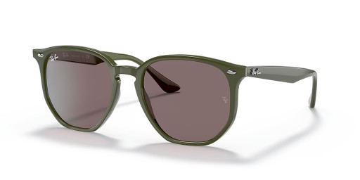 Ray-Ban RB4306F L (54 - 19) med Lila linser och Gröna ram Solglasögon