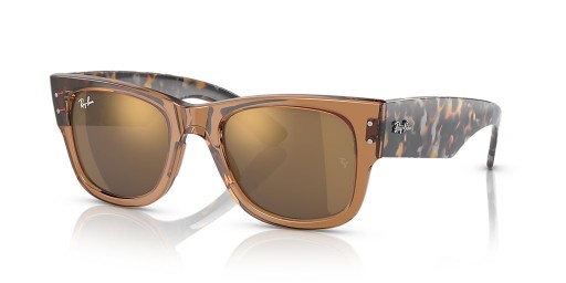 Ray-Ban RB0840S Mega Wayfarer Mkr (51 - 21) med Guld linser och Brun ram Solglasögon