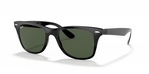Ray-Ban RB4195 Wayfarer Liteforce L (52 - 20) with Green lenses and Black frame Sunglasses