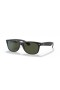 Ray-Ban RB2132F New Wayfarer Matte M (55 - 18) med Gröna linser och Svart ram Solglasögon