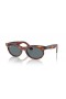 Ray-Ban RB2242 Wayfarer Oval M (50 - 22) med Blå linser och Brun ram Solglasögon