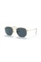 Ray-Ban RB3548N Sexkantiga Platt Linser Mkr (51 - 21) med Blå linser och Guld ram Solglasögon