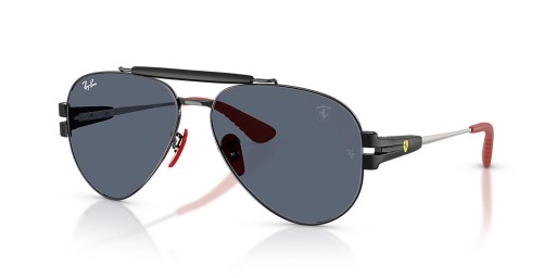 Ray-Ban RB3762M Scuderia Ferrari Collection XL (58-14) Gri lensli ve Siyah çerçeveli güneş Gözlüğü