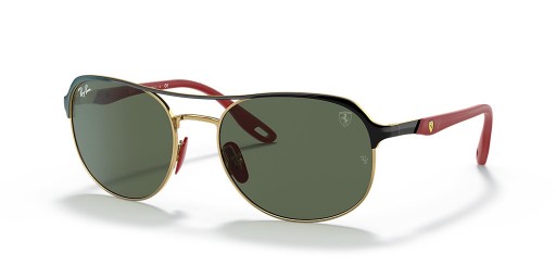 Ray - Ban RB3685M Scuderia Ferrari Koleksiyonu XL (58-19) Yeşil lensli ve Siyah çerçeveli güneş Gözlüğü