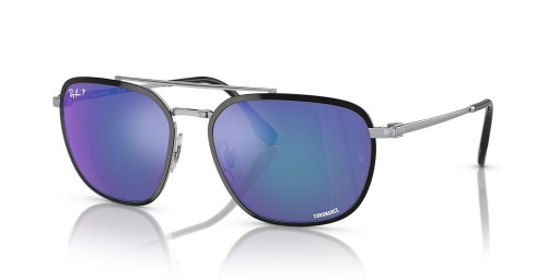Ray-Ban RB3708 Chromance L (56-18) Gri lensler ve Siyah çerçeve Güneş Gözlüğü ile
