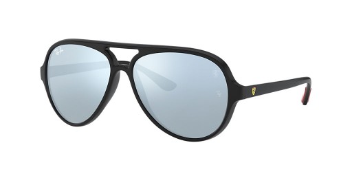 Ray-Ban RB4125M Scuderia Ferrari Koleksiyonu M (57-14) Gümüş lensler ve Siyah çerçeve Güneş Gözlüğü