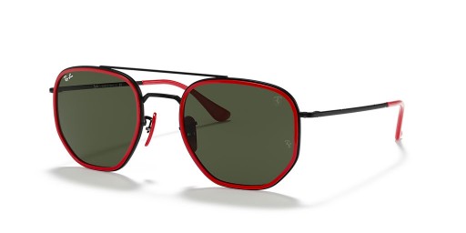 Ray - Ban RB3748M Scuderia Ferrari Koleksiyonu L (52-22) Yeşil lensli ve Siyah çerçeveli güneş Gözlüğü