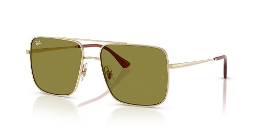 Ray-Ban RB3758 Arı Biyo Bazlı L (56 - 16) Yeşil lensli ve Altın çerçeveli güneş Gözlüklü