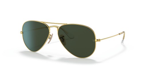 Ray - Ban RB3025 Aviator | Havacılık Koleksiyonu XL (58-14) Yeşil lensler ve Altın çerçeve Güneş Gözlüğü