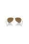 Ray - Ban RB9506S Aviator Kids L (52-14) Kahverengi lensli ve Altın çerçeveli Güneş Gözlüklü