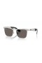 Ray-Ban RB3875 Wayfarer Deluxe L (53 - 18) Gri lensli ve Gümüş çerçeveli güneş Gözlüğü