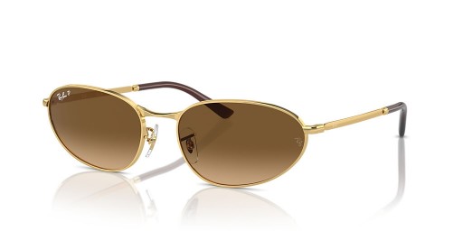 Ray-Ban RB3734 XL (59 - 18) con lentes Marrones y Gafas de sol de montura de Oro