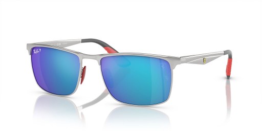 Ray-Ban RB3726M de la Scuderia Ferrari de Colección XL (57 - 18) con lentes Azules y Gafas de sol de montura de Plata