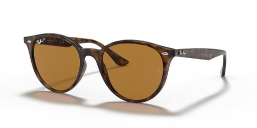 Ray-Ban RB4305F L (53 - 19) con lentes Marrones y la Tortuga Gafas de sol de montura