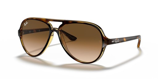 Ray-Ban RB4125 Cats 5000 Clásico M (59 - 13) con lentes Marrones y la Tortuga Gafas de sol de montura