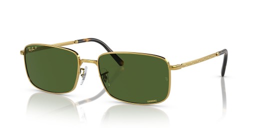 Ray-Ban RB3717 XL (57 - 18) con lentes de color Verde y Oro, Gafas de sol de montura