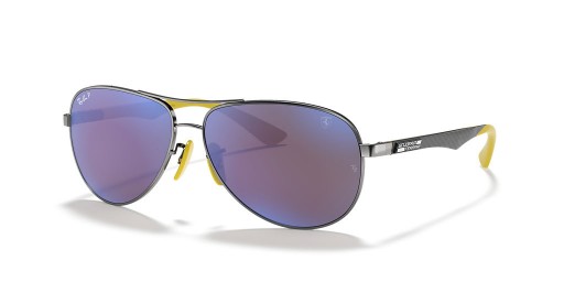 Ray-Ban RB8313M de la Scuderia Ferrari de Colección XL (61 - 13) con lentes Azules y Gafas de sol de montura de Plata