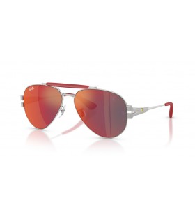 Ray-Ban RB3762M de la Scuderia Ferrari de ColecciÃ³n XL (58 - 14) con Gris lentes y Gafas de sol de montura de Plata
