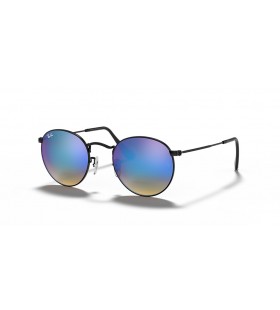 Ray-Ban RB3447 Ronda Flash Lentes de Gradiente de S (50 - 21) con lentes Azules y Negro Gafas de sol de montura