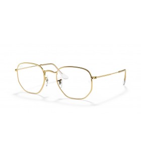 Ray-Ban RB3548 Hexagonal de Luz Azul Claro M (51 - 21) Transparente con lentes y Gafas de sol de montura de Oro