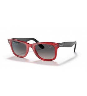 Ray-Ban RB2140 Wayfarer de Mickey J22 L (50 - 22) con Gris lentes y Gafas de sol de montura Roja
