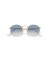 Ray-Ban RB3447 مستديرة معدنية XS (47 - 21) مع الأزرق عدسات و نظارات الإطار الوردي