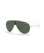 Ray-Ban RB3597 أجنحة XL (0 - 133) مع الأخضر العدسات الذهب الإطار النظارات الشمسية