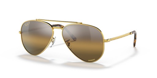 Ray-Ban RB3625 جديدة الطيار L (58 - 14) مع البني العدسات الذهب الإطار النظارات الشمسية