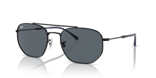 Ray-Ban RB3707 L (54 - 20) مع الأزرق العدسات و النظارات الشمسية الإطار الأسود