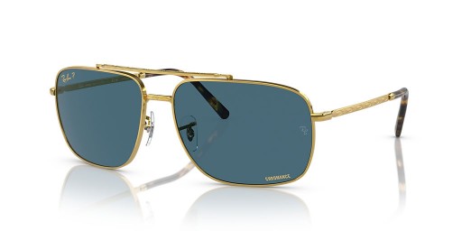 Ray-Ban RB3796 L (59 - 15) مع العدسات الزرقاء والذهب نظارات الإطار