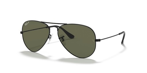 Ray-Ban RB3025 الطيار الكلاسيكية م (55 - 14) مع الأخضر العدسات و النظارات الشمسية الإطار الأسود