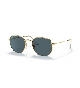 Ray-Ban RB3548N سداسية شقة العدسات م (51 - 21) مع العدسات الزرقاء والذهب نظارات الإطار