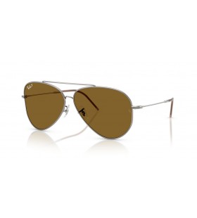 Ray-Ban RBR0101S الطيار العكسي L (59 - 11) مع البني العدسات و النظارات الشمسية الإطار الفضي