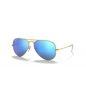 Ray-Ban RB3025 الطيار فلاش العدسات XL (58 - 14) مع العدسات الزرقاء والذهب نظارات الإطار