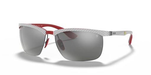 Ray-Ban RB8324M Scuderia Ferrari Kolekce XXL (63 - 15) s Silver čočkami a Šedý rám sluneční Brýle