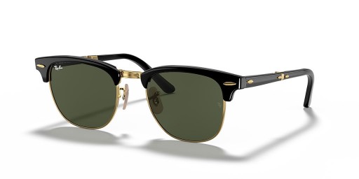 Ray-Ban RB2176 Clubmaster Folding L (51 - 21) s Zelené čočky a Černý rám sluneční Brýle