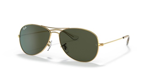 Ray-Ban RB3362 Cockpit XL (59 - 14) s Zelené čočky a Zlatý rám sluneční Brýle
