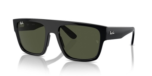 Ray-Ban RB0360S Tulák XL (57 - 20) s Zelené čočky a Černý rám sluneční Brýle